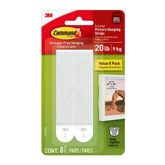 3m command hooks weight 15 Lb XL Heavyweight Wall Hook, Damage Free Hanging Wall Hook with Adhesive Strips, Heavy Duty Single Wall Hook for Hanging Back to School Organizers, 2 White and 8 Enhance your home organization with the reliable and damage 3M Command 17067ES Plastic White